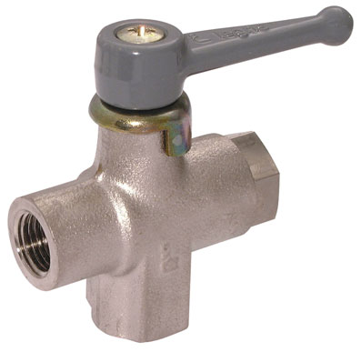 1/2" x 12mm FEMALE RIGHT ANGLED 3-WAY BALL VALVE - LE-0482 12 21
